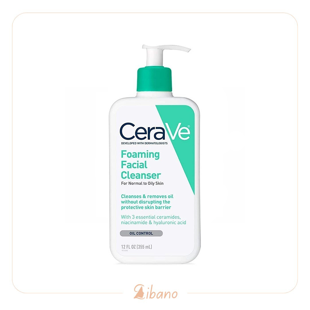 ژل شستشو صورت سراوی مدل foaming cleanser مناسب پوست نرمال تا چرب