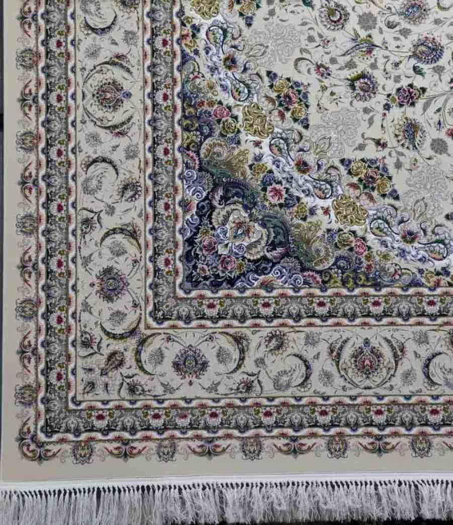 فرش مشهد 1500 شانه کد 814007 زمینه طوسی