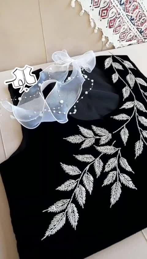 جلیقه(وست، سخمه) ملیله دوزی مدل شاخه در باد