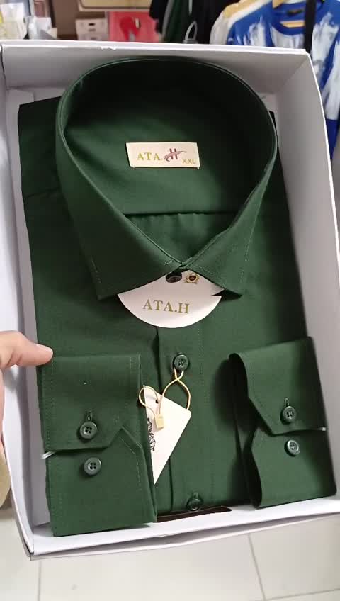 پیراهن مردانه سبز درباری مجلسی و اداری