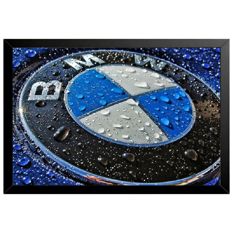 تابلو بکلیت طرح لوگو بی ام و BMW مدل B-po2149 فریم مشکی ارسال فوری مدل 1