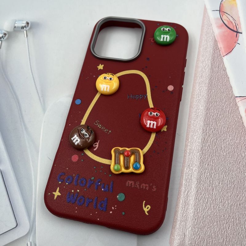 قاب گوشی iPhone 16 Pro Max آیفون سیلیکونی Playful Case سیلیکونی عروسک برجسته لنز برجسته زرشکی کد 717723