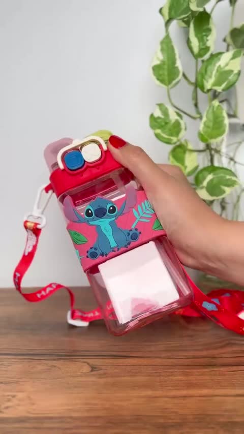 قمقمه استیچ Stich وارداتی دوقفله کمر سیلیکونی 350 میل