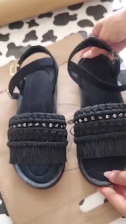 صندل مکرومه طبی مرواریدی رنگ مشکی