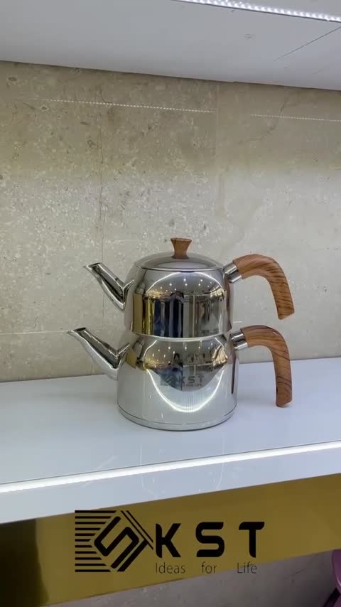 کتری قوری روهمی با قوری استیل 1085 برند KST