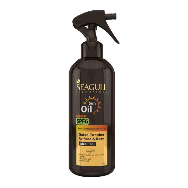 اسپری روغن برنزه کننده و ویتامینه SPF6 سی گل انواع پوست (250 میل)