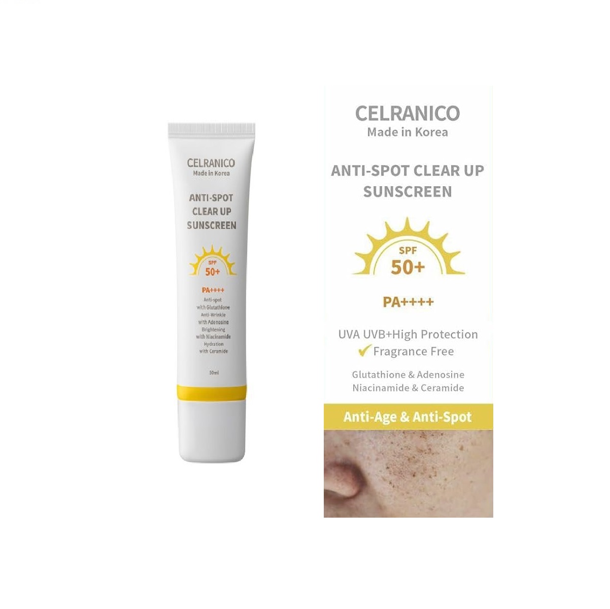ضدآفتاب ضدلک کلرانیکو Anti-Spot Clear Up Sunscreen SPF50+ PA++++_اورجینال