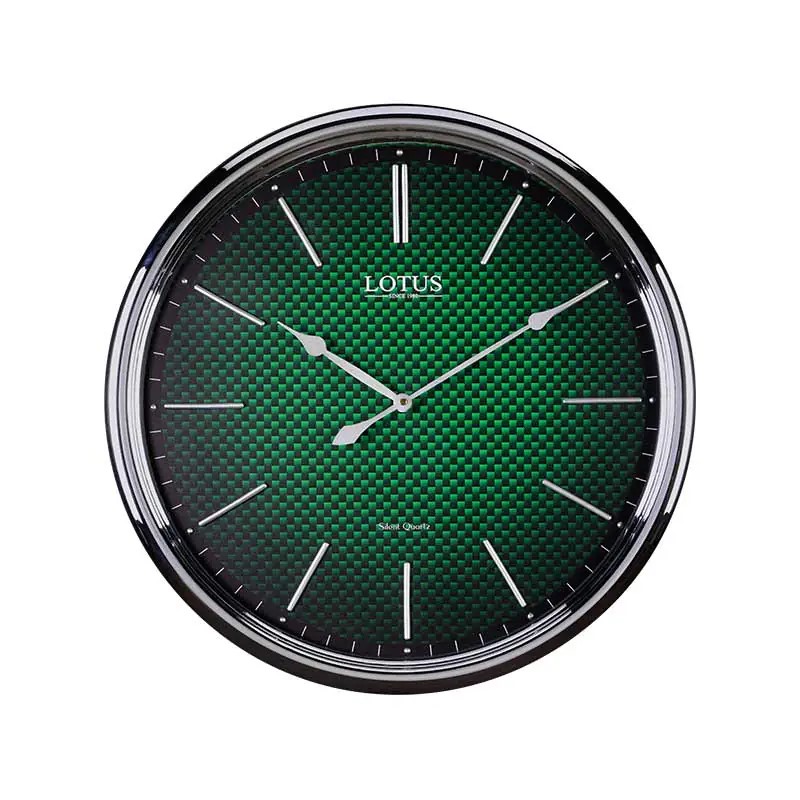 ساعت دیواری فلزی لوتوس کد MT-1328-SILVERGREEN