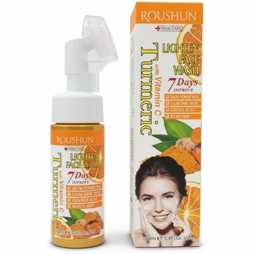 فیس واش براش دار روشان رایحه ویتامین سی و زرد چوبه حجم 160 میل روشن کننده و ضد لک و درمان چربی پوست