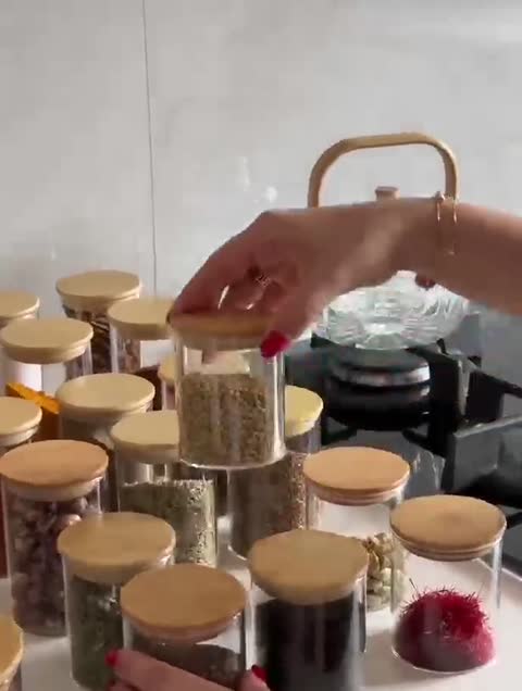 بانکه ادویه پیرکس گرد درب بامبو وارداتی