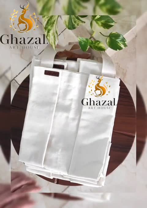 کیف توت بگ دخترانه پارچه ای متقال خام بسته 20 عددی