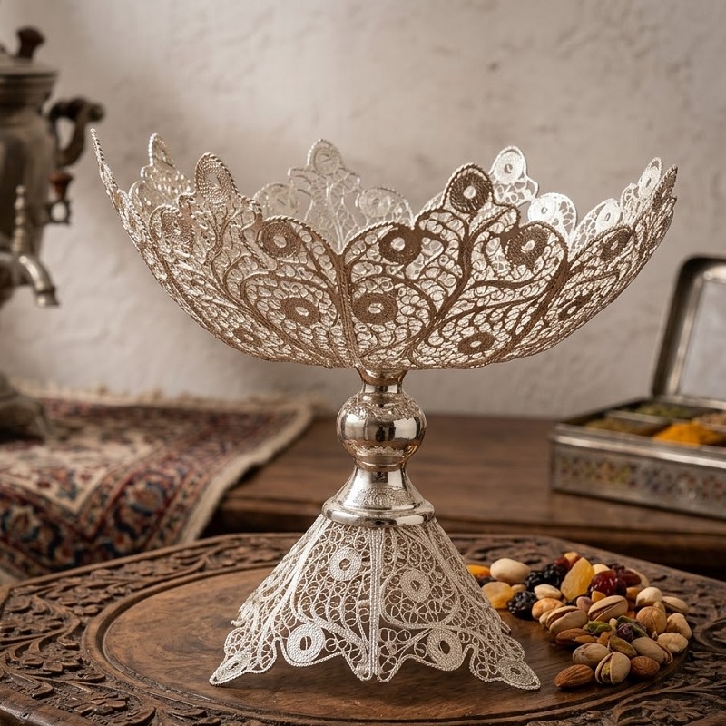 ظروف ملیله کاری آجیل خوری سلطنتی 20