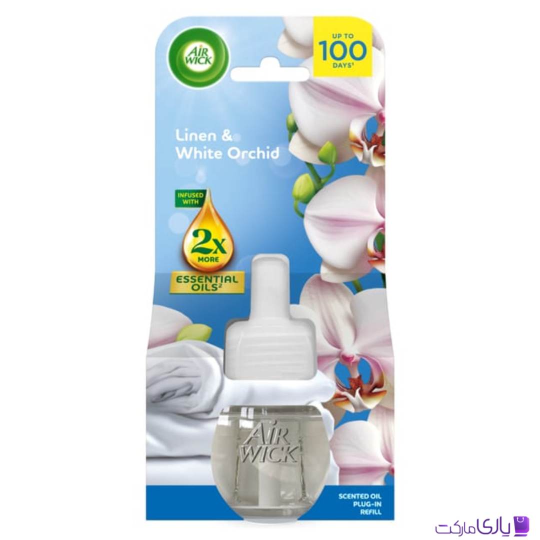 یدک خوشبو کننده هوا برقی ایرویک با رایحه لینن و ارکیده سفید حجم 19 میل