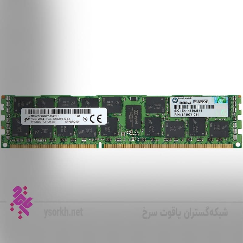 رم HP 16GB DRx4 PC3L-10600 Registered 627812-B21