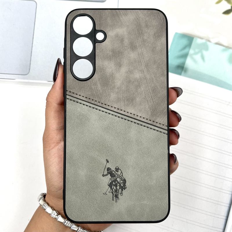 قاب گوشی Galaxy A35 سامسونگ Polo Cover چرم طرح دوخت پولو محافظ لنز دار تیتانیوم کد 891086