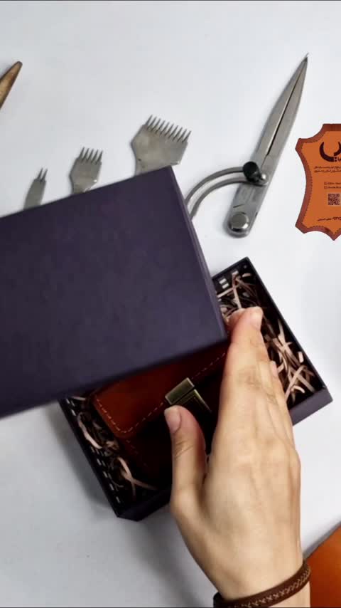 کیف جاکارتی آکاردئونی چرمی