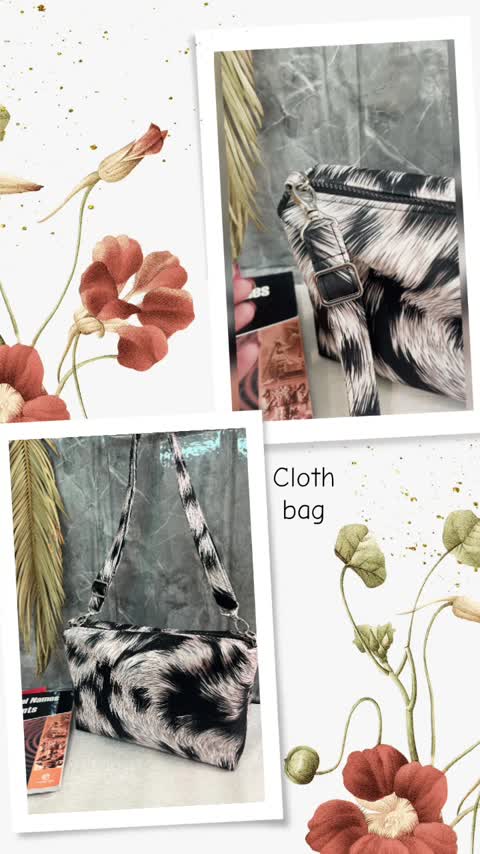 کیف دوشی پارچه ای جادار طوسی