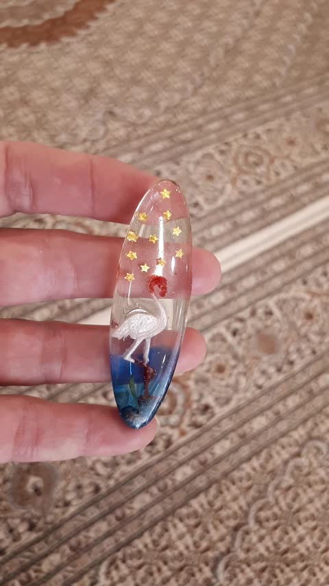 مگنت طرح سه بعدی فلامینگو رزینی دستساز خانگی 