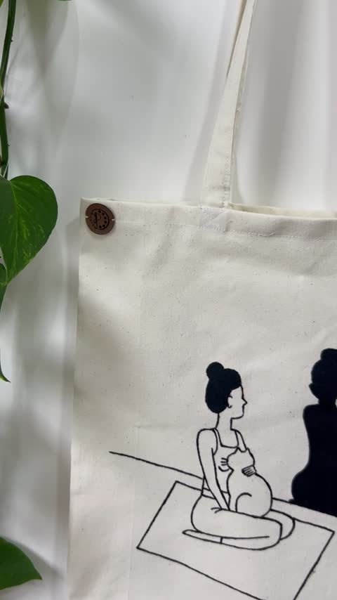 توت بگ پارچه ای نقاشی شده با دست