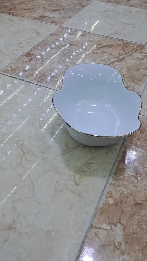 کاسه میوه بزرگ لب طلا