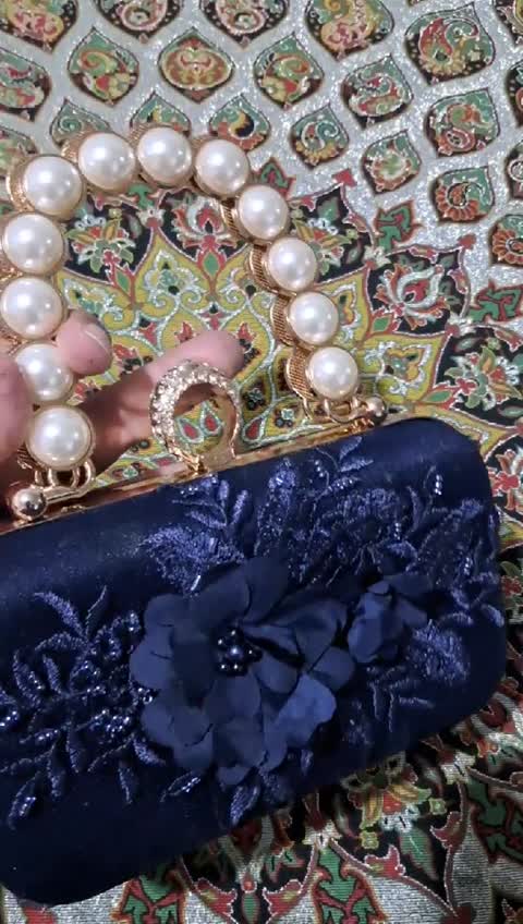 کیف مجلسی زنانه دسته مرواریدی قفل انگشتری