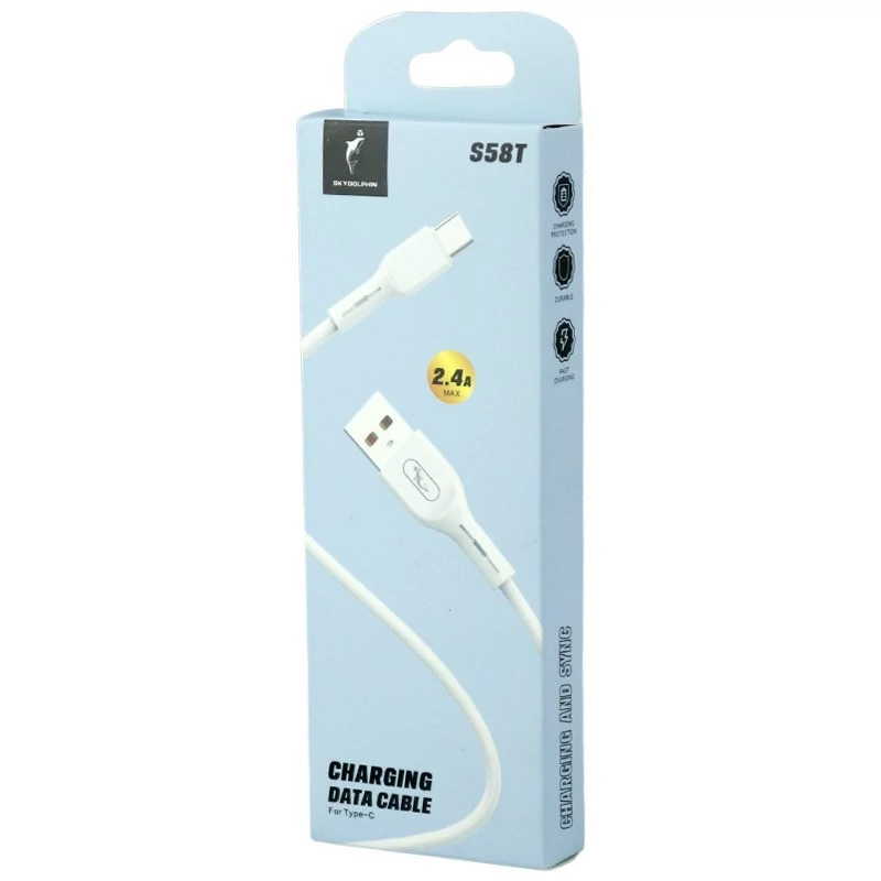 کابل شارژTYPE C اسکای دلفین مدل S58Tطول 1متر (پس کرایه)