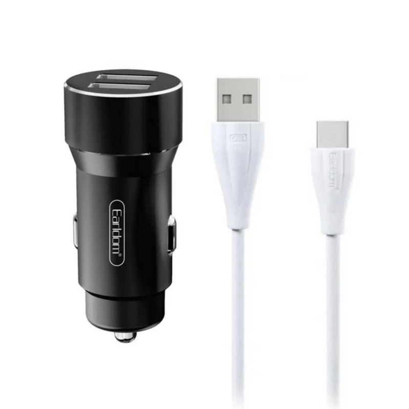 شارژر فندکی ارلدام مدل ES-CC4 به همراه کابل تبدیل USB-C /microUSB