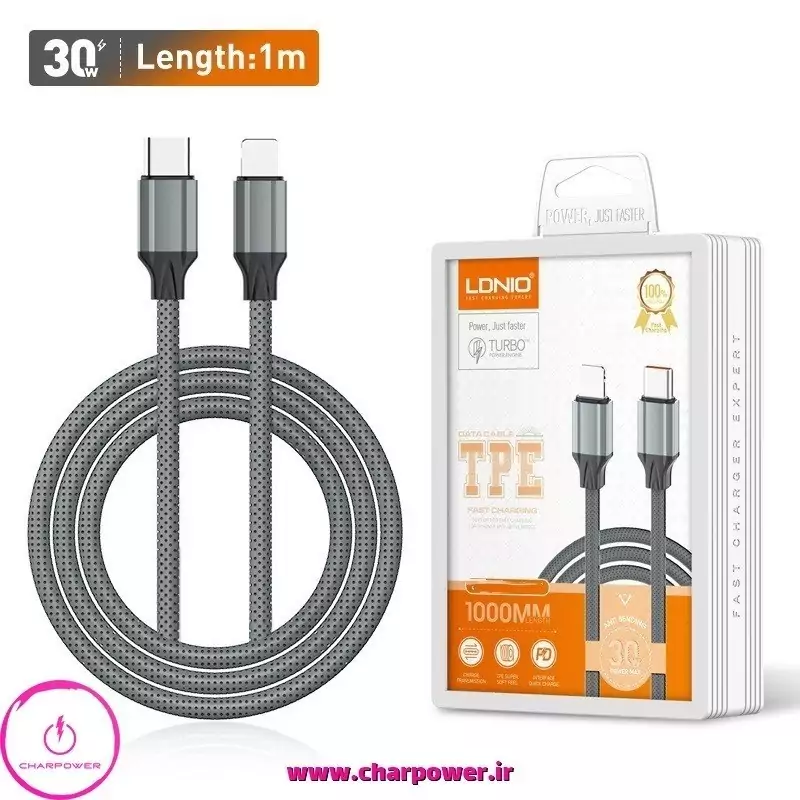 LC441 - کابل اورجینال LDNIO تایپ C به Lightning