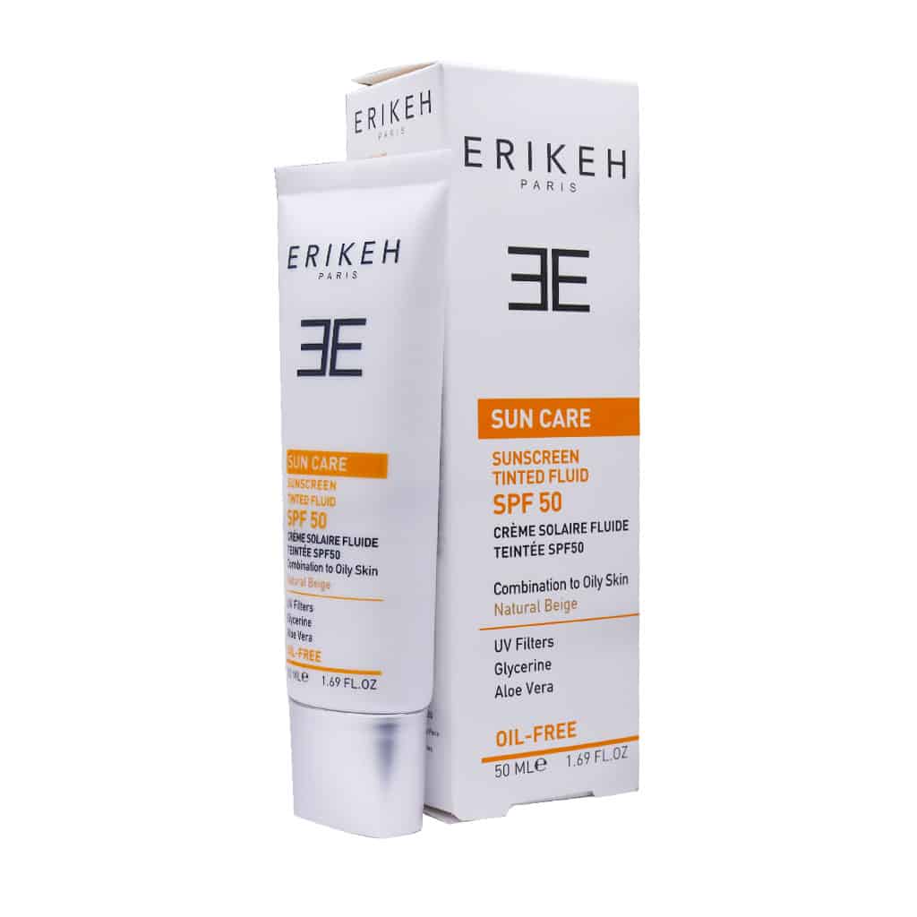 فلوئید ضد آفتاب SPF50 اریکه مناسب پوست چرب و مختلط 50 میلی لیتر