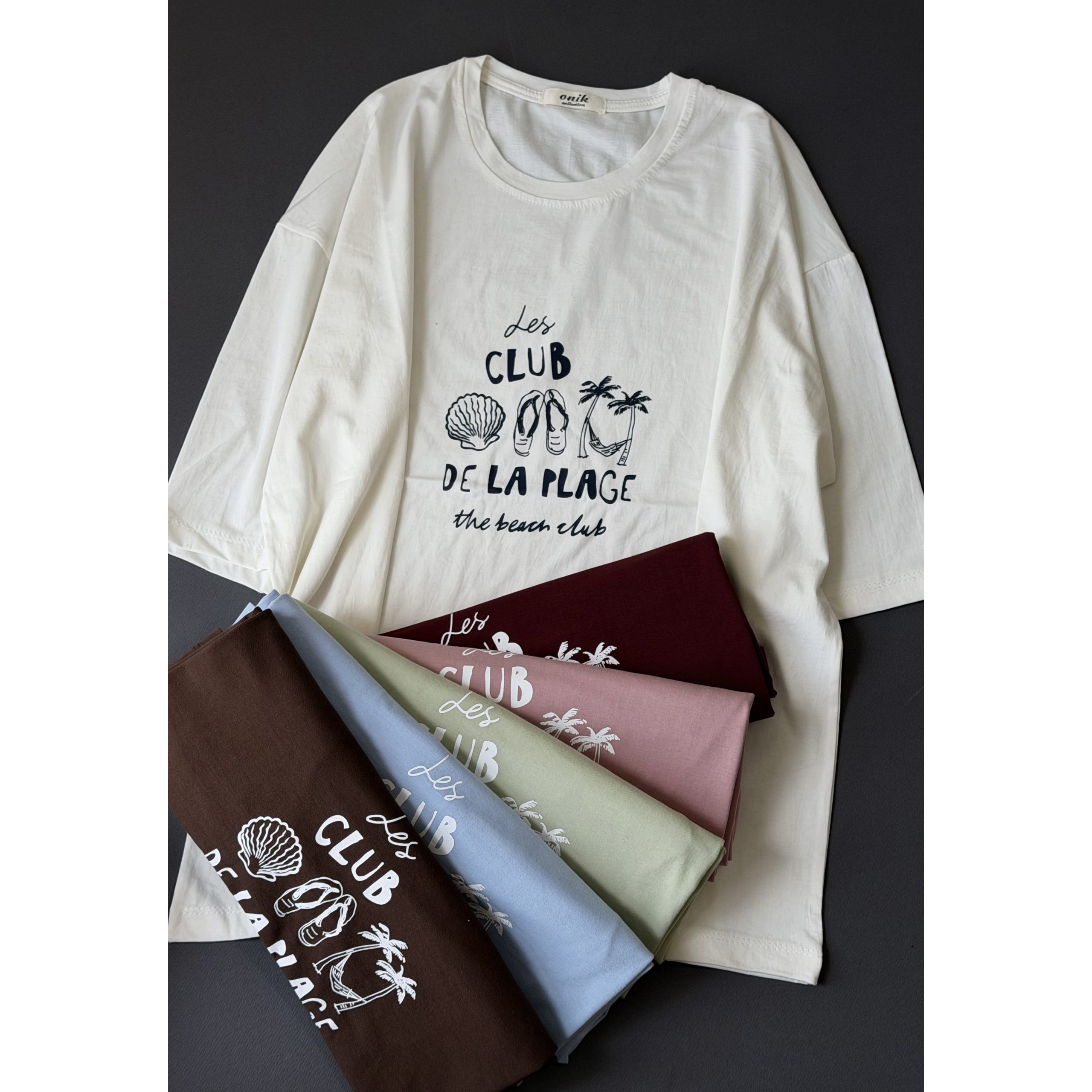تیشرت زنانه سوپرلانگ طرح club plage