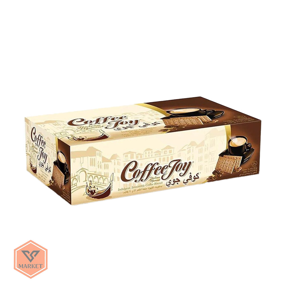 خرید بیسکویت قهوه کوفی جوی (Coffee Joy) مدل جعبهای | ترد، نازک و با طعم اصیل قهوه ایتالیایی 18 عددی