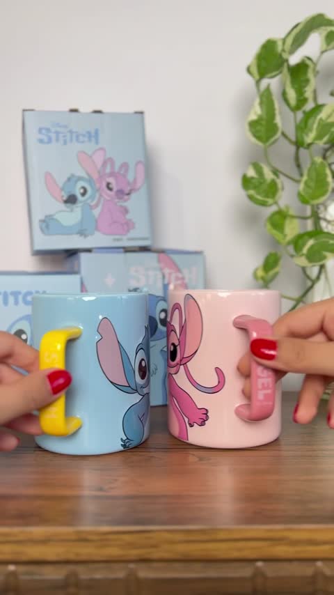 لیوان شیشه ای فانتزی دیزنی Stitch دوتکه اورجینال