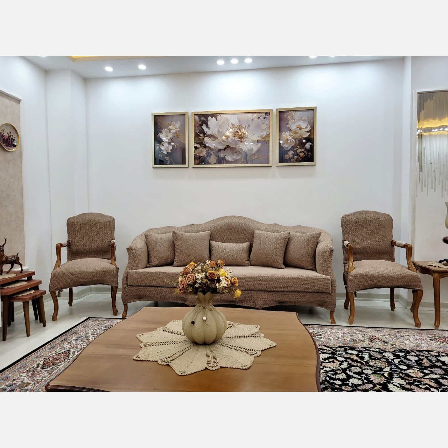 کاور مبل پارچه ای کشی هشت نفره کویین