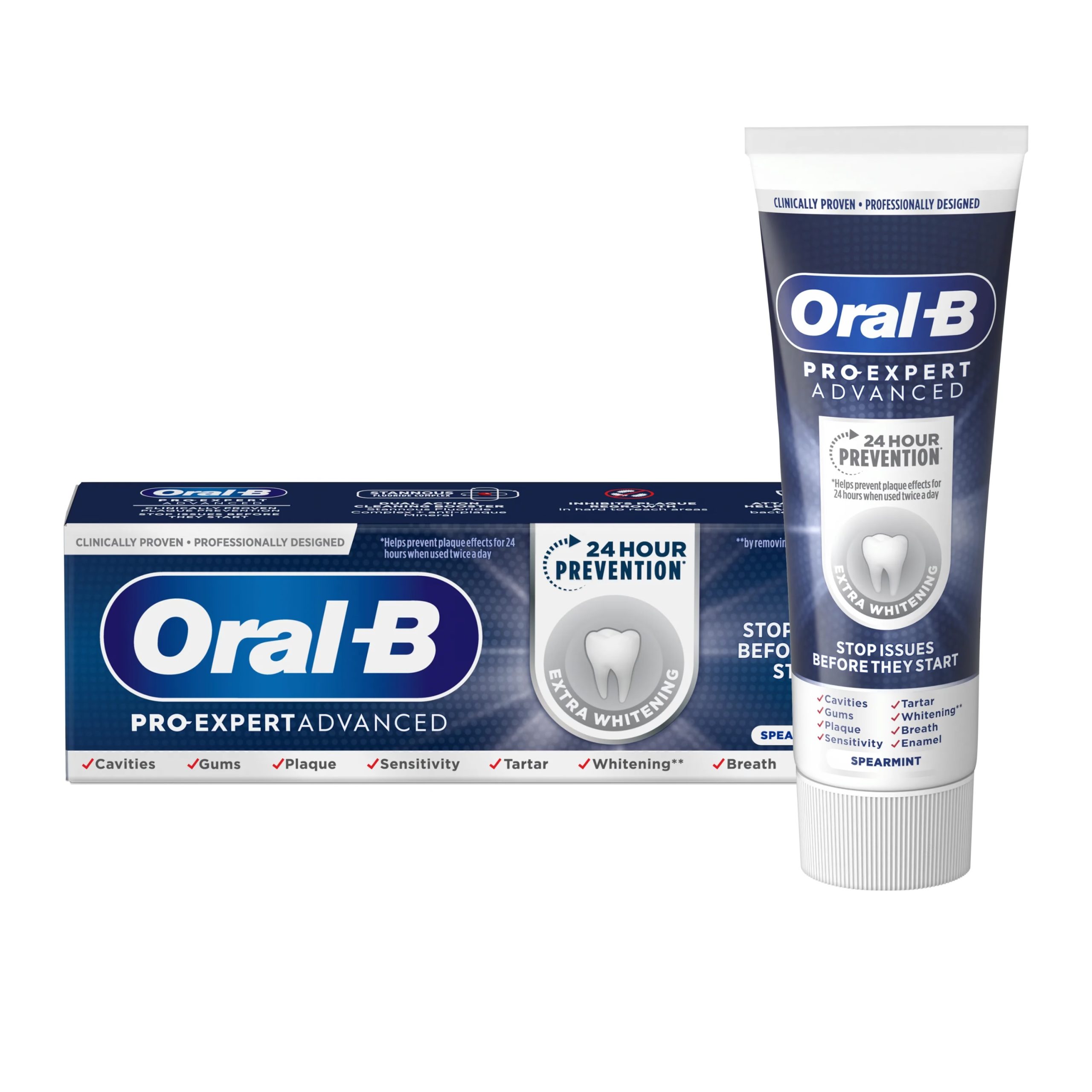 خمیردندان اورال بی سفید کننده مدل extra whitening با محافظت 24 ساعته _ 75 میلی لیتر