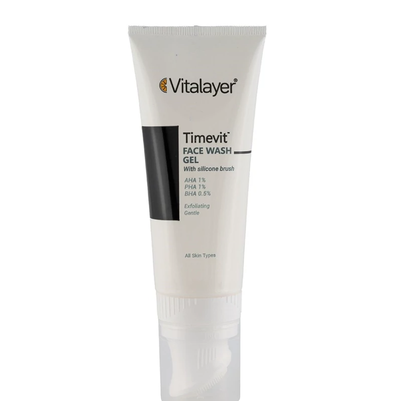 ژل شستشوی صورت تایم ویت ویتالیر مناسب انواع پوست 200 میلی لیتر | Vitalayer Timevit Face Wash Gel For All Skin Types 200