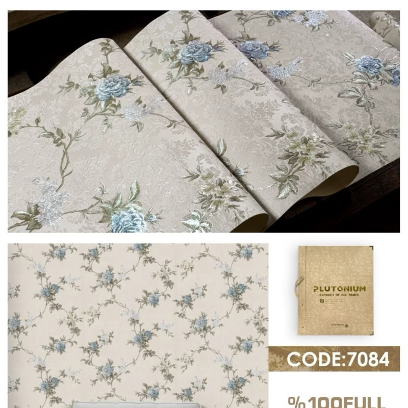 کاغذ دیواری طرح گل کد7084 گرم بالا (پسکرایه)
