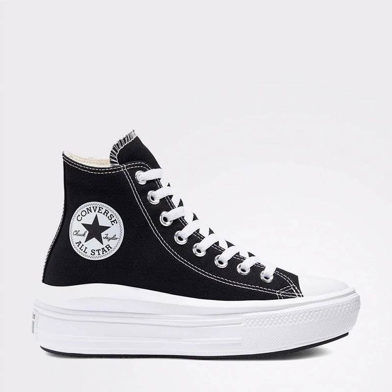 کانورس ساقدار آل استار چاک تیلور موو پلتفورم ساقدار مشکی سفید Converse chuck taylor all star move w