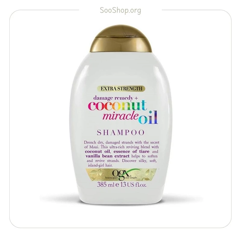 شامپو نارگیل نرم کننده موهای ضخیم او جی ایکس Ogx Coconut Miracle