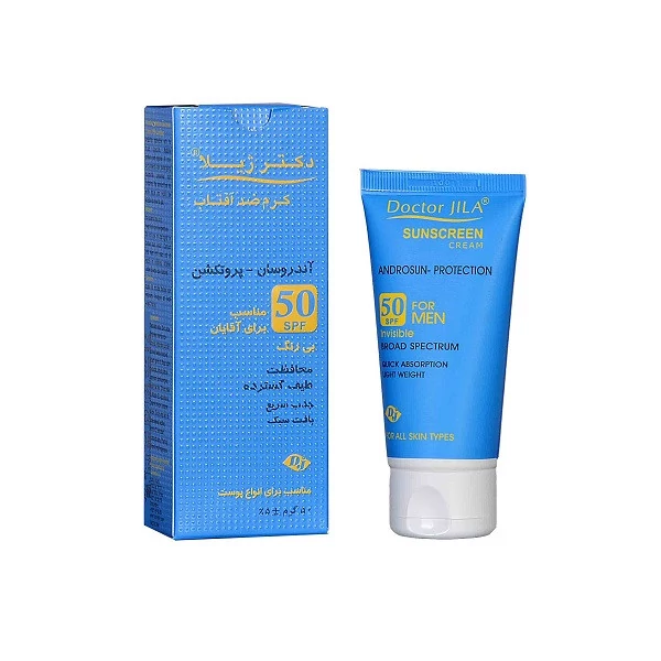 ضد آفتاب بی رنگ آندروسان دکتر ژیلا مناسب آقایان SPF 50