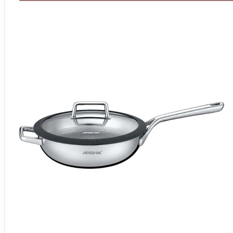 تابه ووک تک دسته  استیل کف لیزری سایز 26 عرشیا ARSHIA مدل ss050-3167