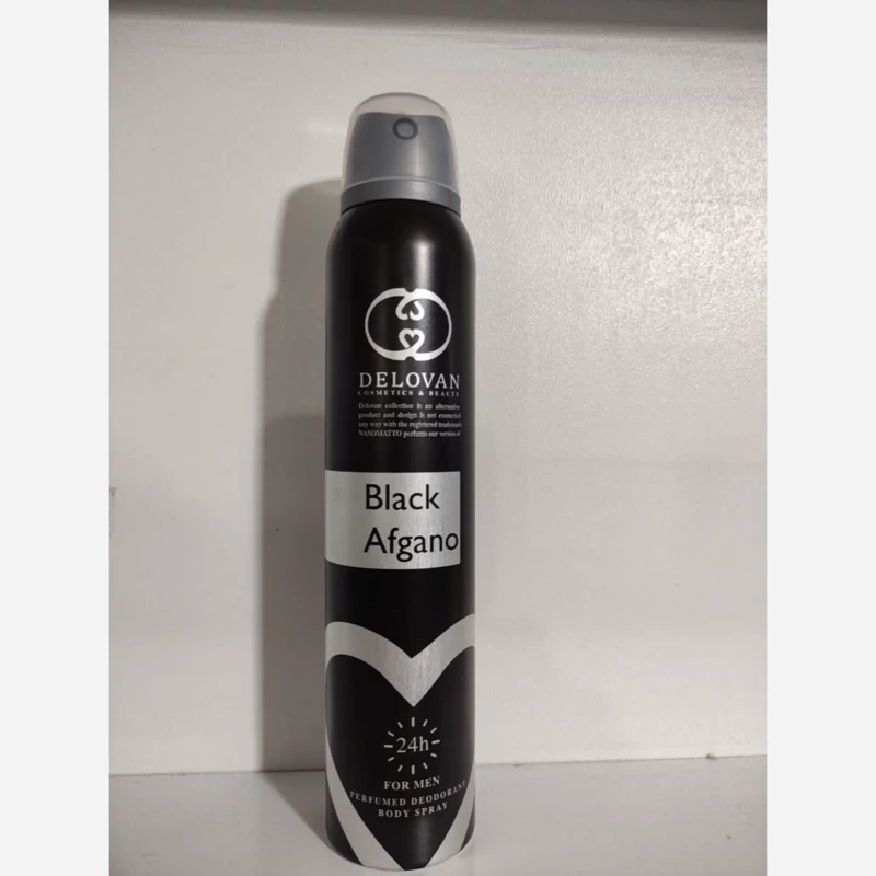 اسپری خوشبو کننده بدن مردانه دلوان مدل black afgano حجم 200 میلی لیتر