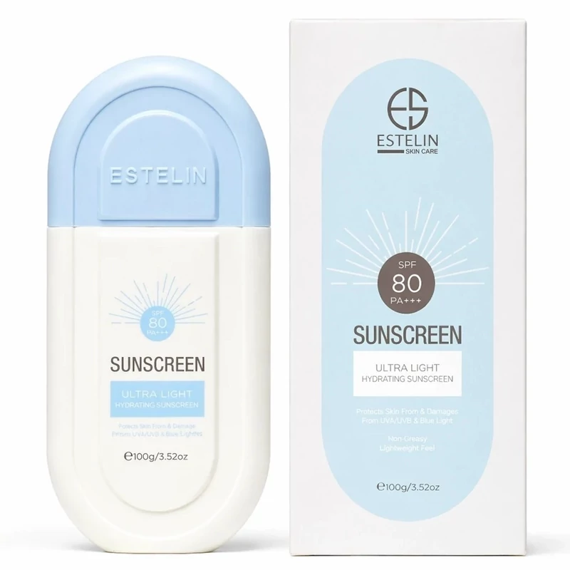 ضد آفتاب آبرسان استلین اس پی اف spf80 حجم 100 گرمی فلوئیدی فوق سبک (مدل آبی بزرگ)
