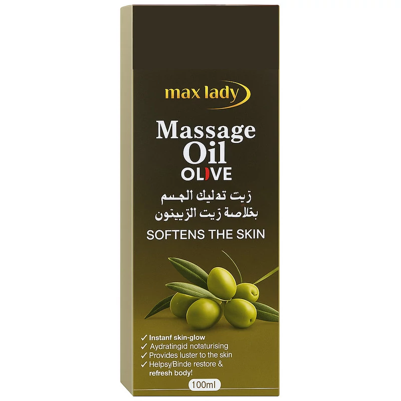 روغن ماساژ بدن مکس لیدی مدل زیتون مناسب برای انواع پوست حجم 100 میلی لیتر
