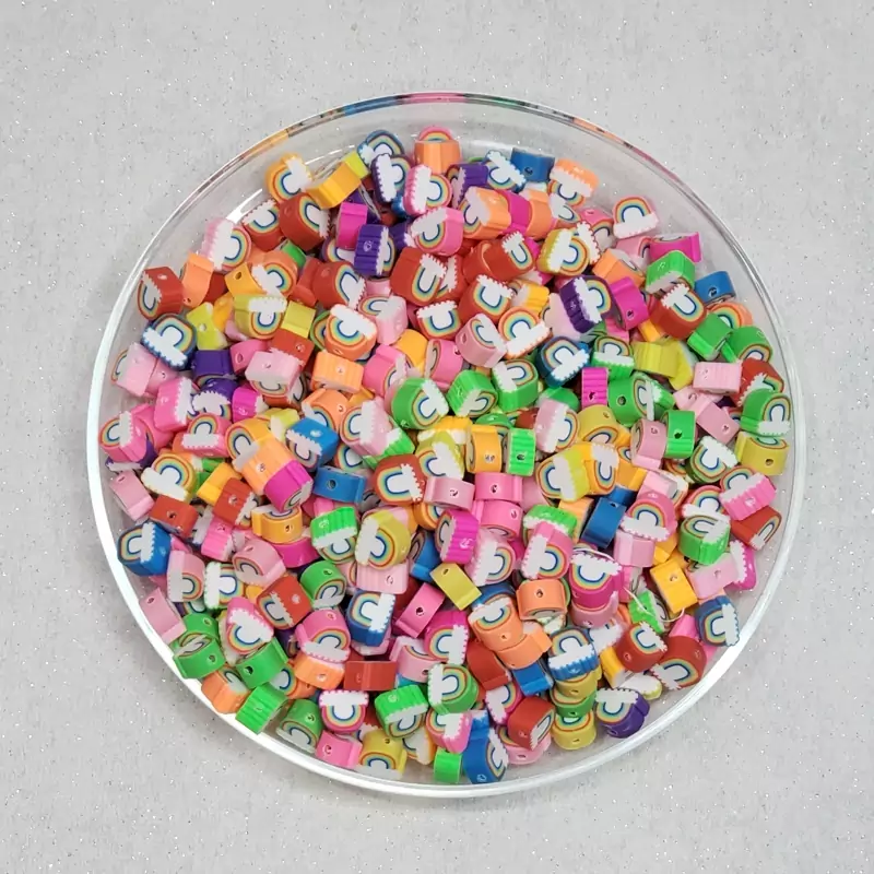 مهره فیمو طرحدار طرح رنگین کمان