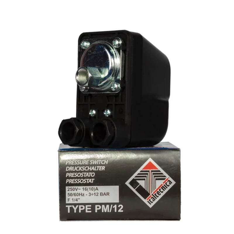کلید اتوماتیک پمپ آب ایتالتکنیکا ITALTECNICA مدل PM12 فشار 3 تا 12 بار