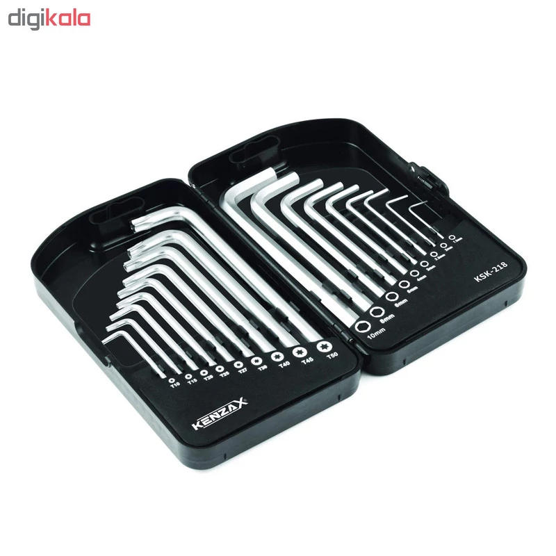 ست آچار آلن 18 عددی ( شش گوش و ستاره ) استاندارد کد -218-ksk کنزاکس