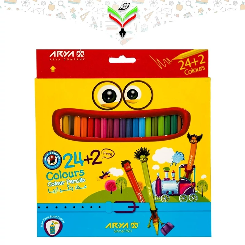 مداد رنگی 2+24 رنگ آریا 3017 Arya