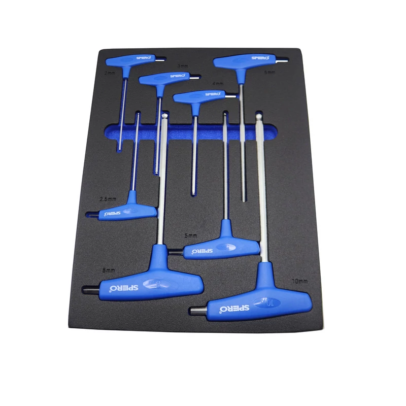 آچار آلن دسته تی اسپرو مدل YP-708E-C مجموعه 8 عددی