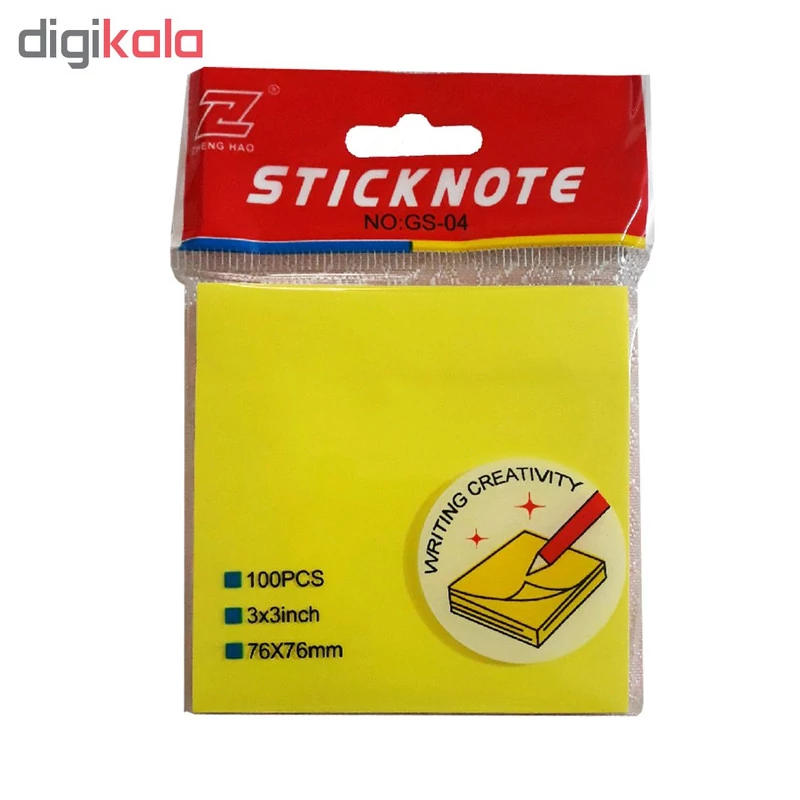 استیک نوت 5 رنگ 100 برگ مربع 76 در 76 میلیمتر ( کاغذ چسب دار )