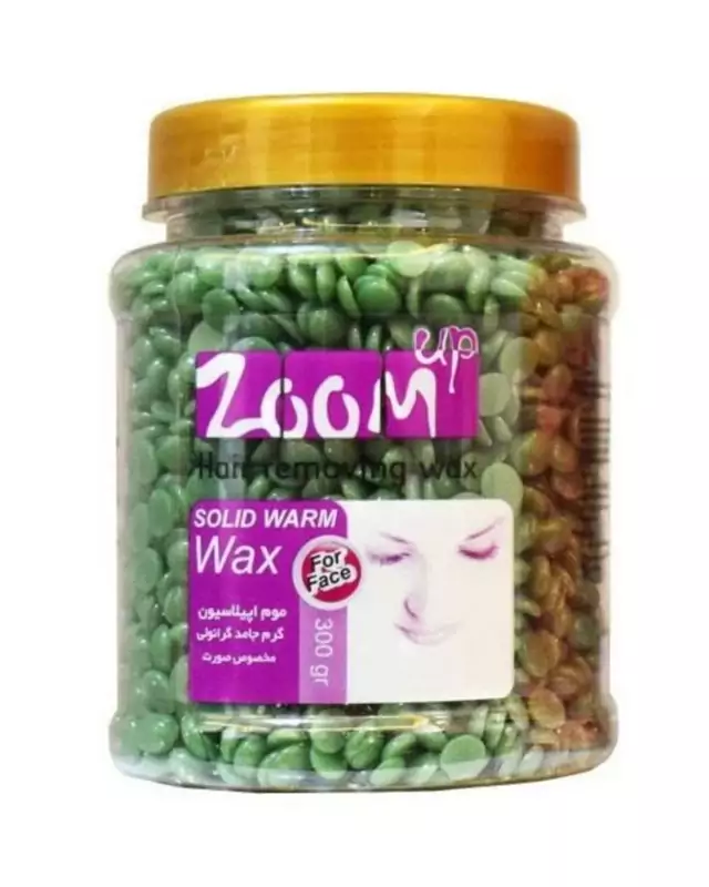 موم اپیلاسیون گرانولی زوم آپ Zoom Up مدل Green Tea مناسب صورت وزن 300 گرم